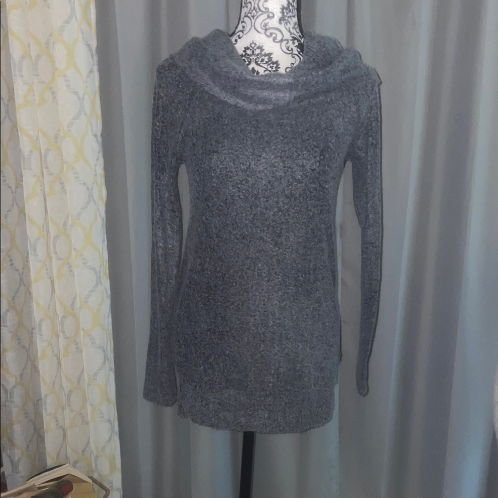 Cherish Heather Gray Cowl Neck Sweater